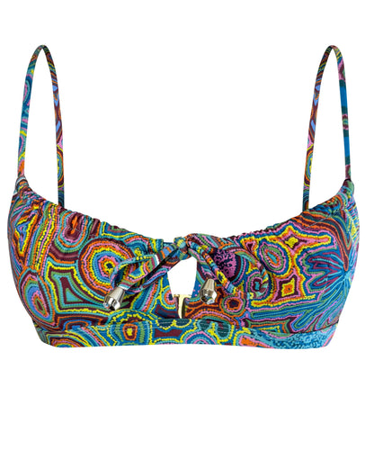 Rainbow Serpent Tie Front Top