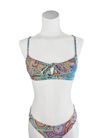 Rainbow Serpent Tie Front Top