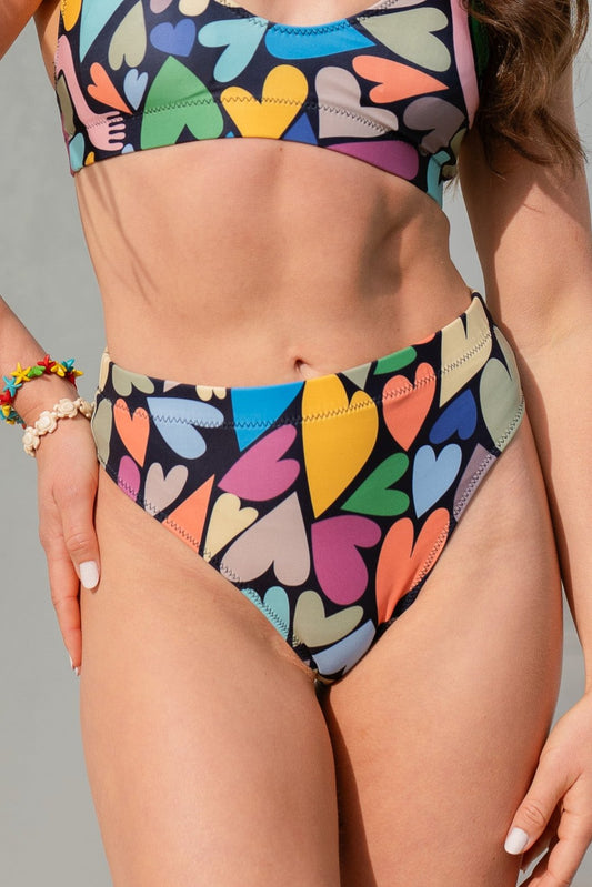 Heart Chase high-waisted bikini bottom