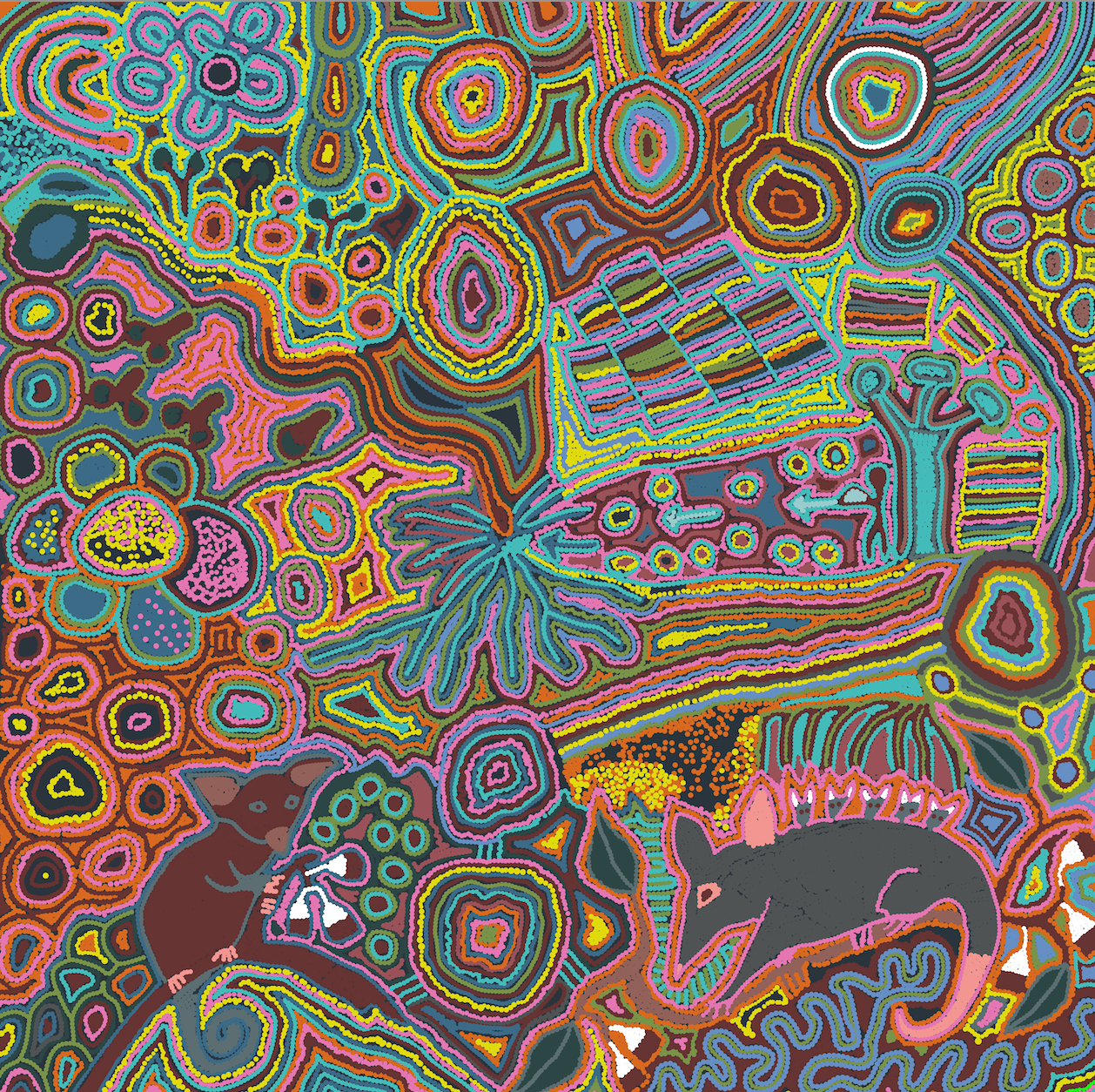 Haut brassière Rainbow Serpent par Veronica Reid