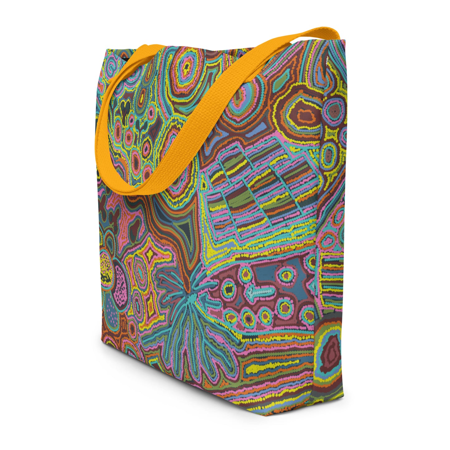 Rainbow Serpent Large Beach Tote Bag with Pocket