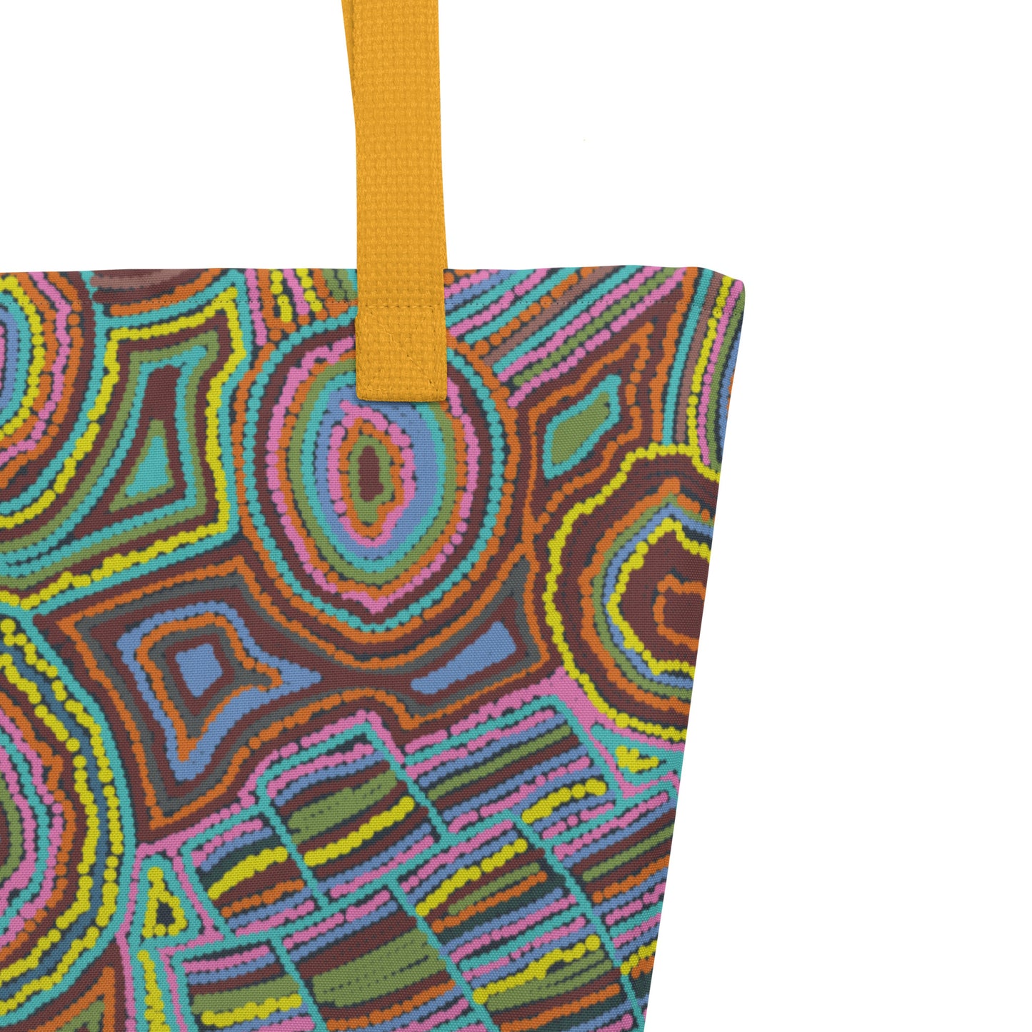 Rainbow Serpent Large Beach Tote Bag with Pocket