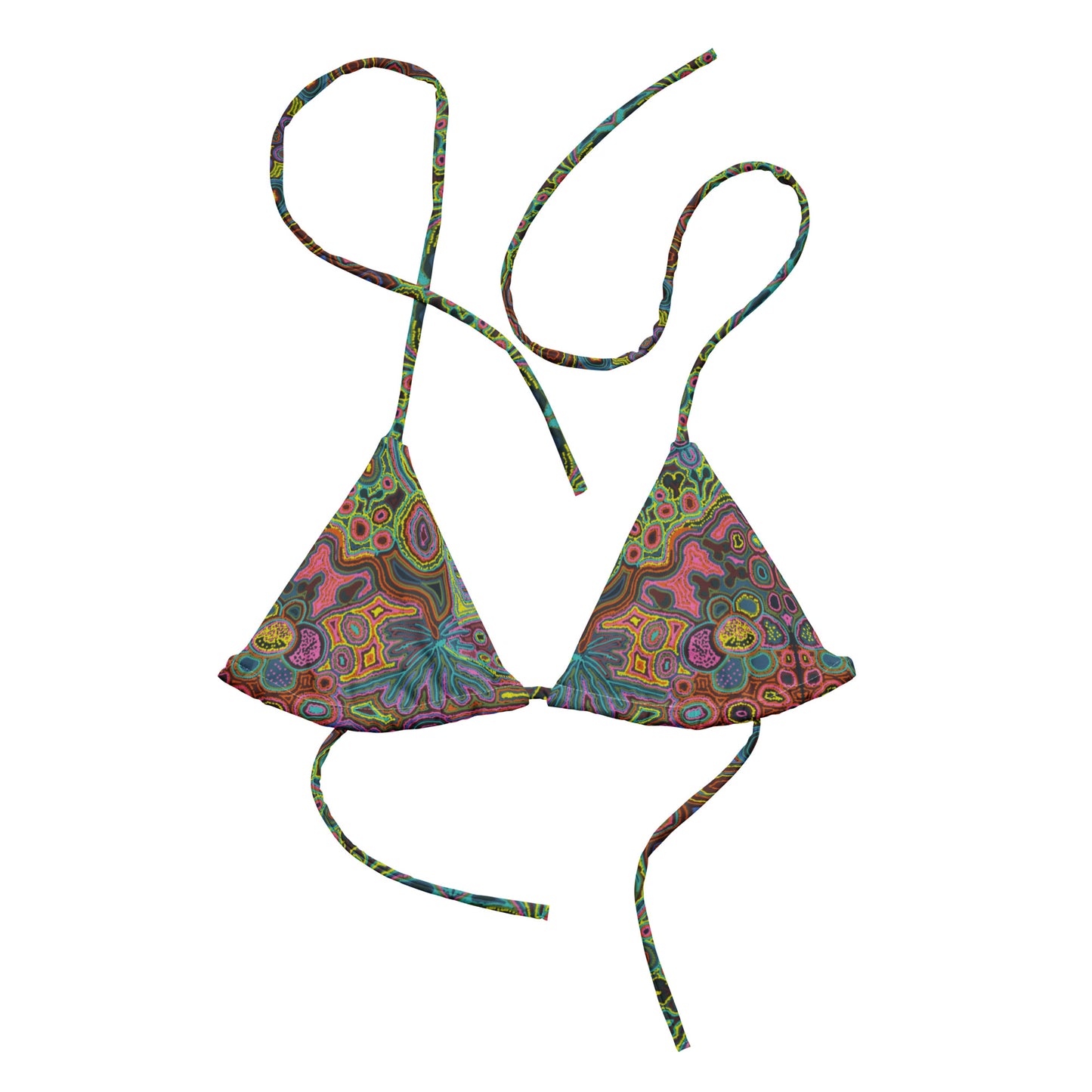 Haut de bikini string Rainbow Serpent par Veronica Reid
