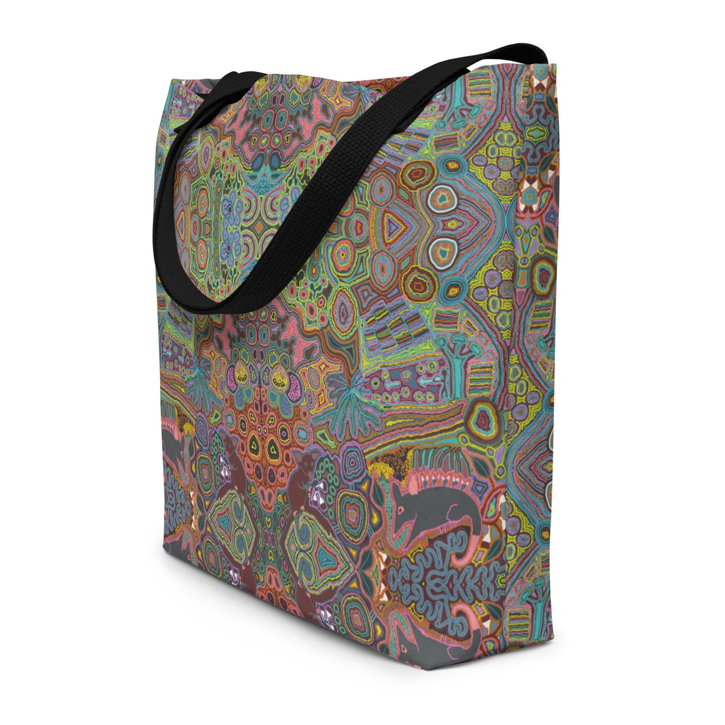 Ninu Large Beach Tote Bag with pocket - by Veronica Reid - Milpali Tote Bag